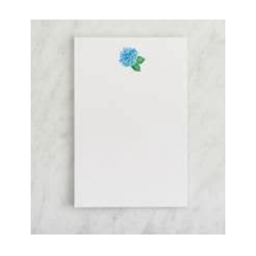 Note Pad with Hydrangea Design