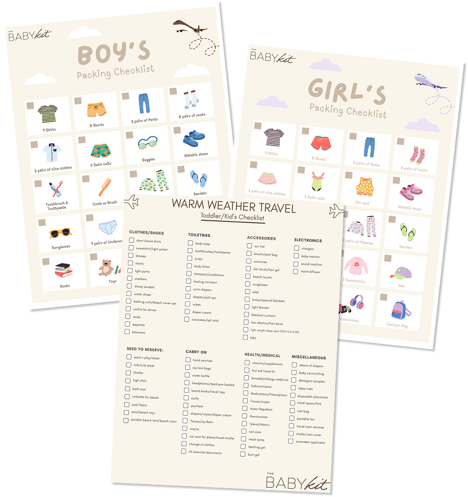 Free Family Packing Lists for Every Adventure: Babies & Toddlers, Warm & Cold Weather