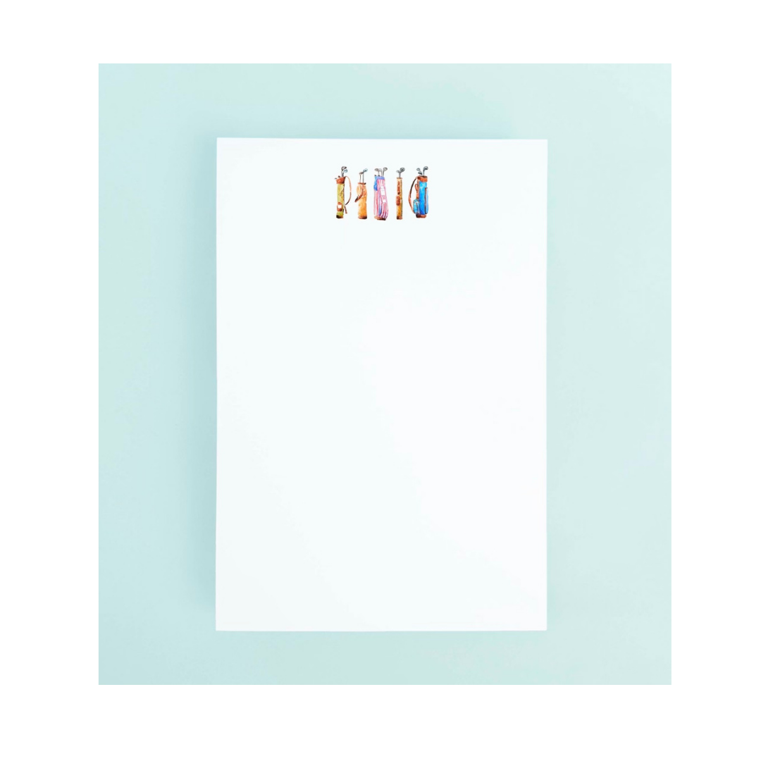 Note Pad with Golf Bags