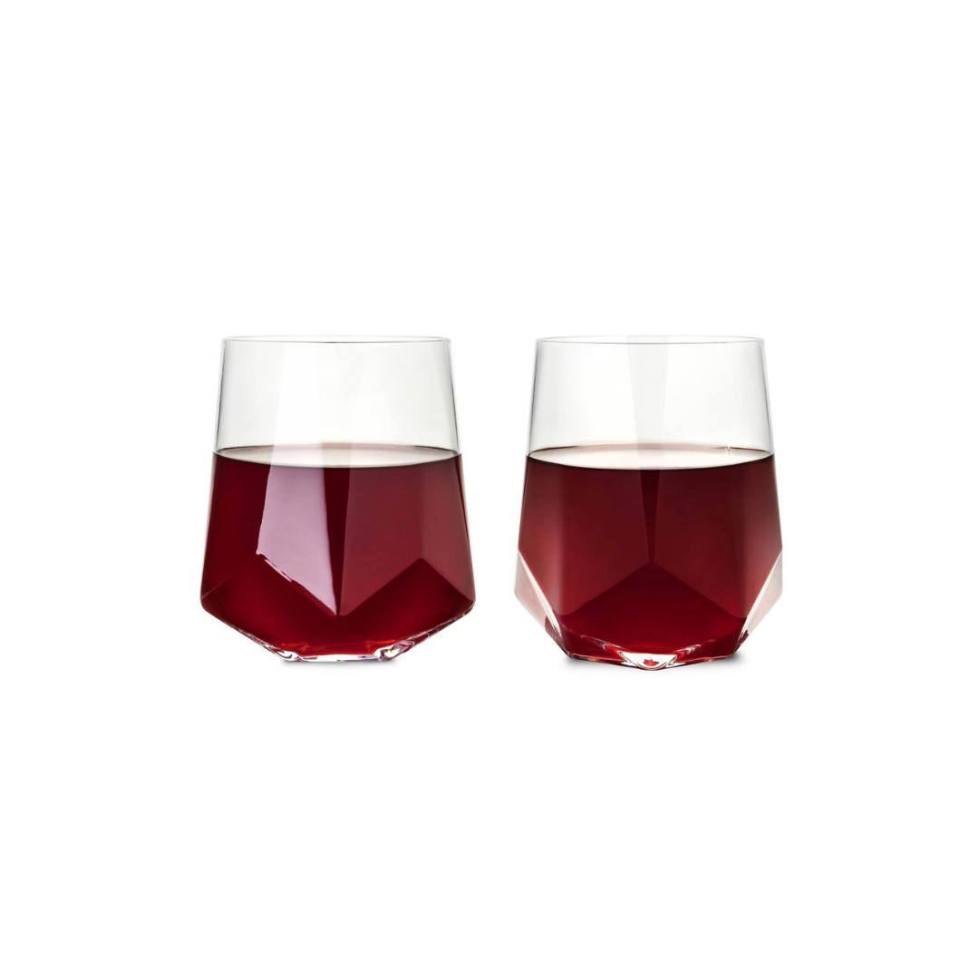 Faceted Crystal Wine Glass (Set of Two)
