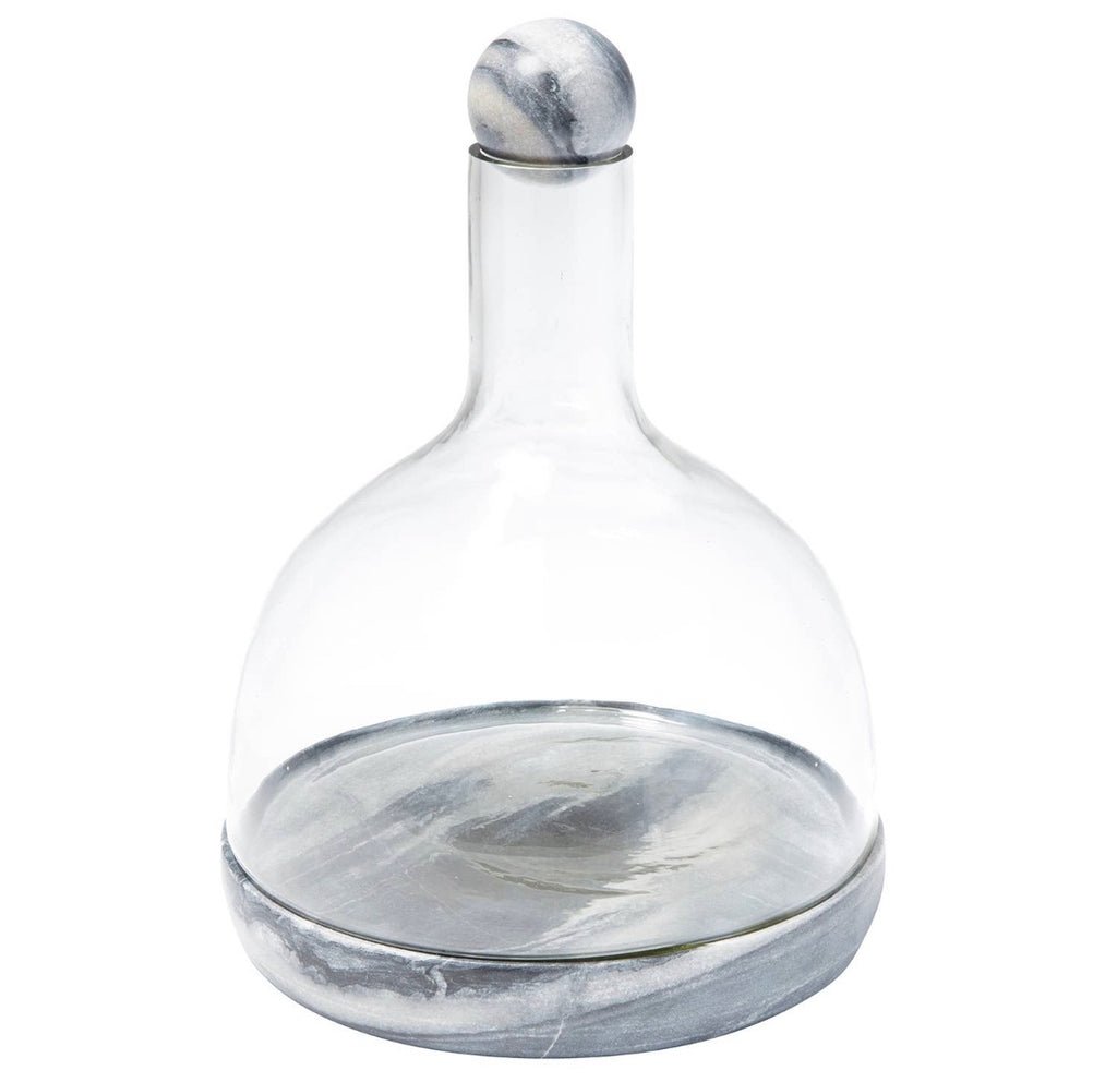 Glass & Grey Marble Wine Carafe