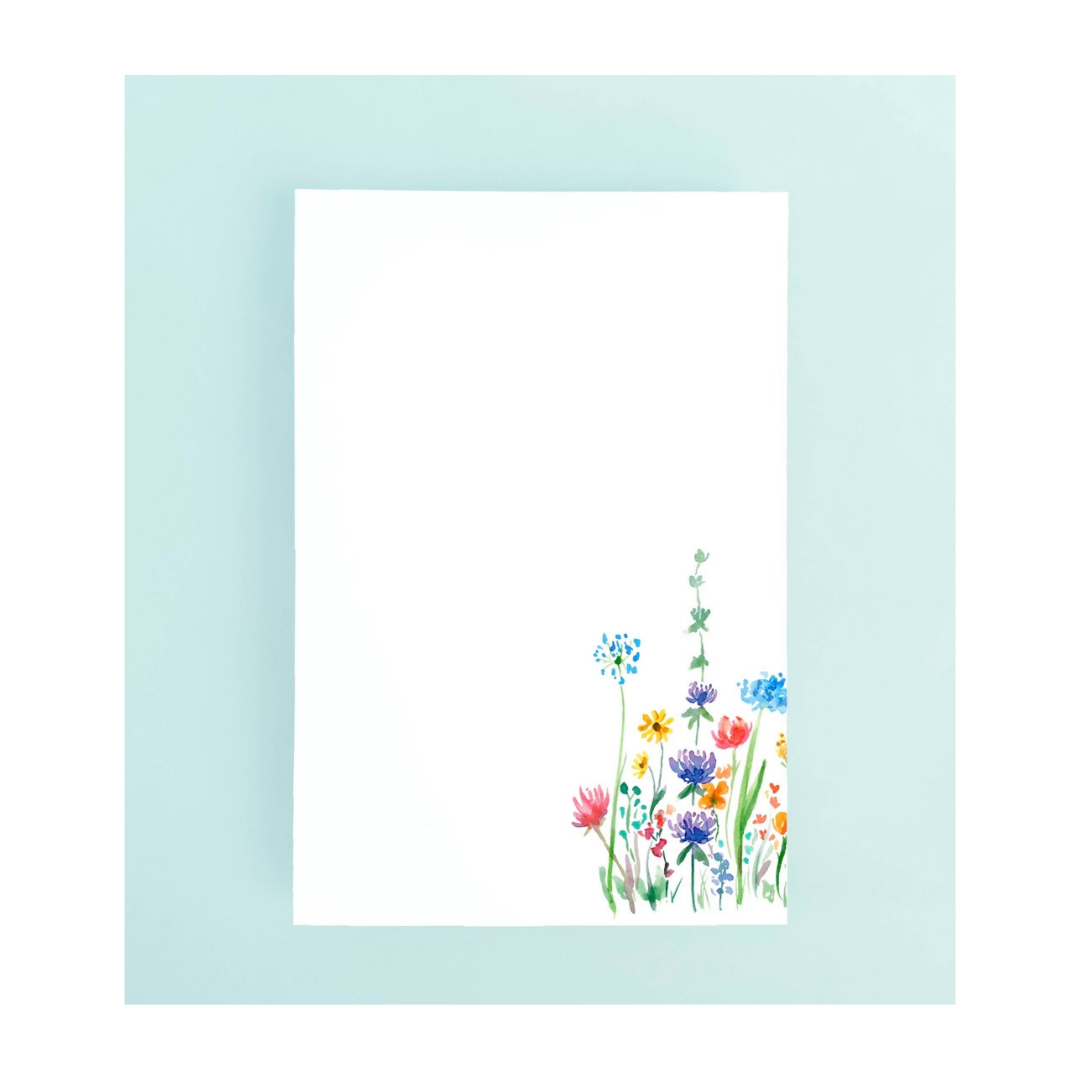 Note Pad with Wild Flowers