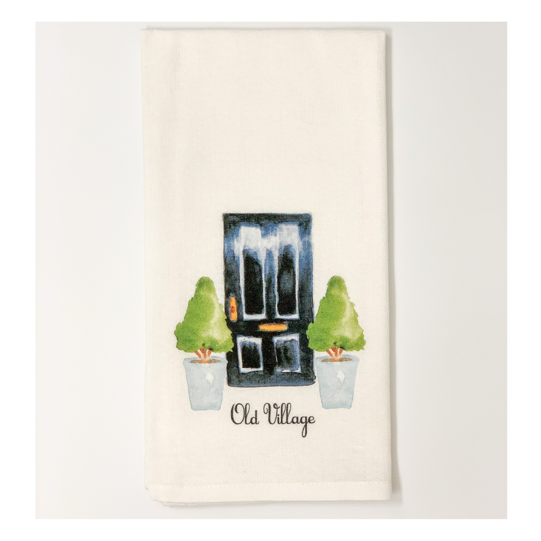 Old Village Tea Towel