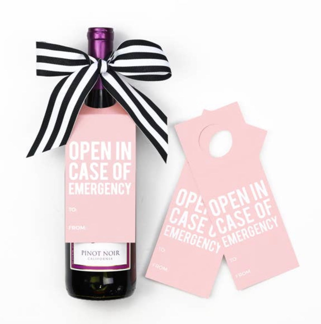 Open in Case of Emergency Bottle Tags (Set of 3)