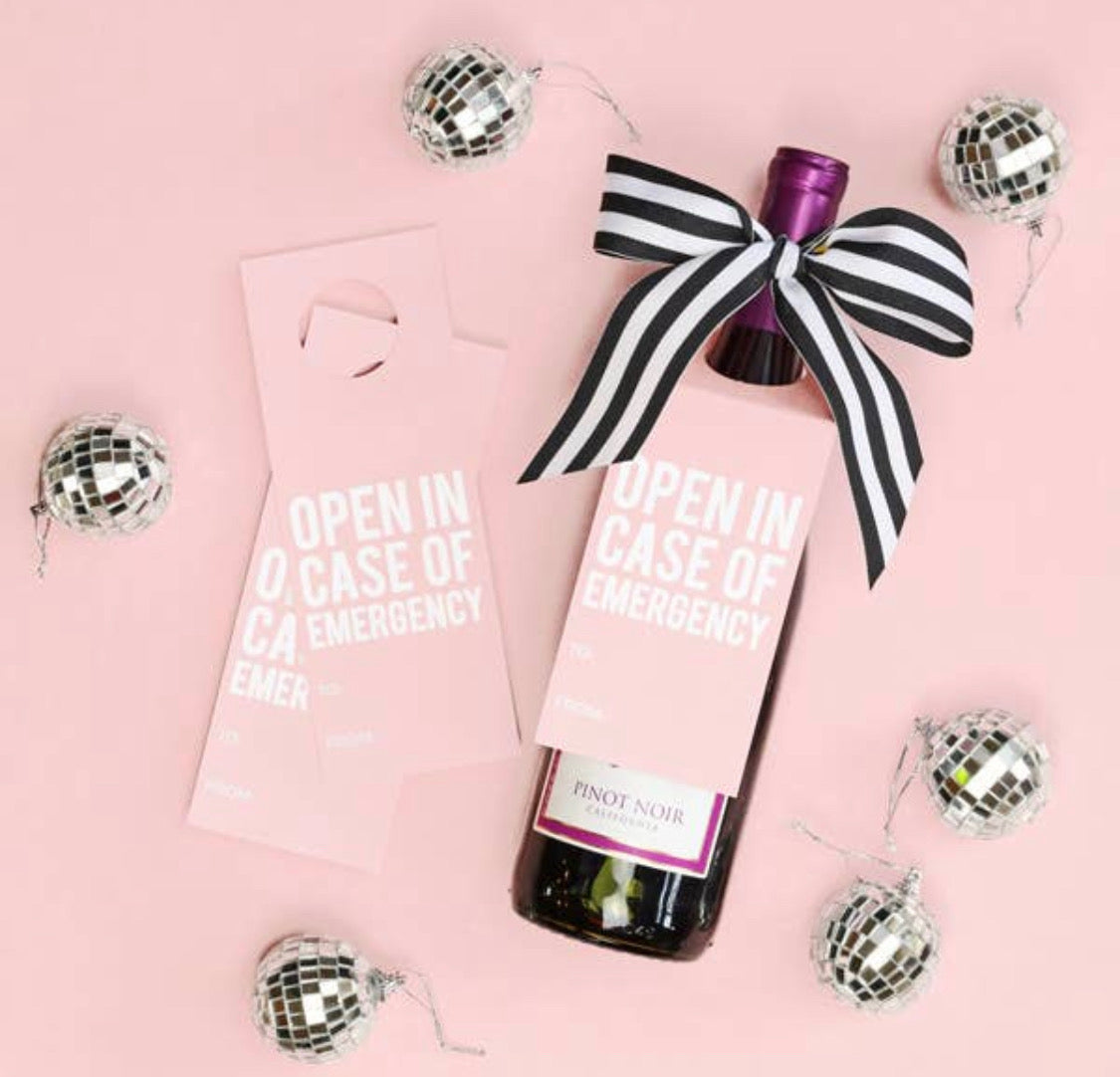Open in Case of Emergency Bottle Tags (Set of 3)